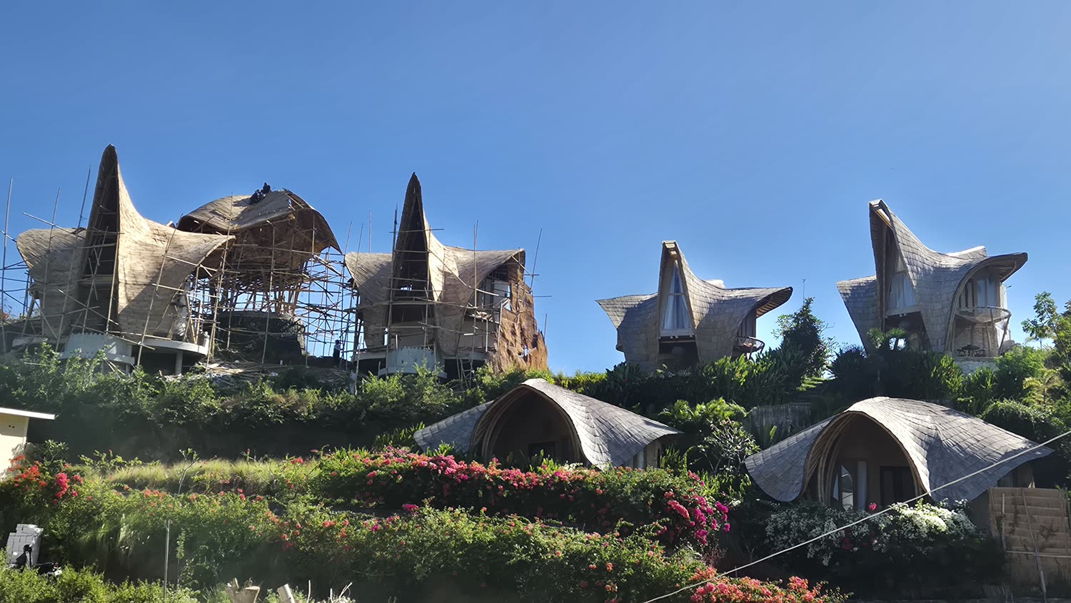 A traditional building under construction in Tampah, South Lombok