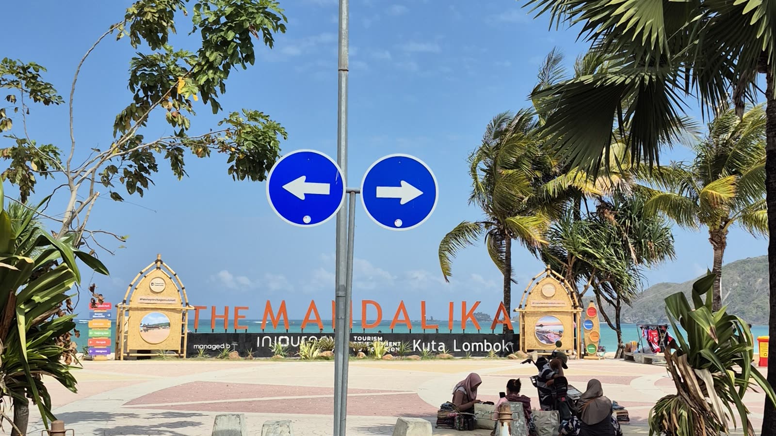 The Mandalika welcome sign and boulevard entrance at Kuta, South Lombok