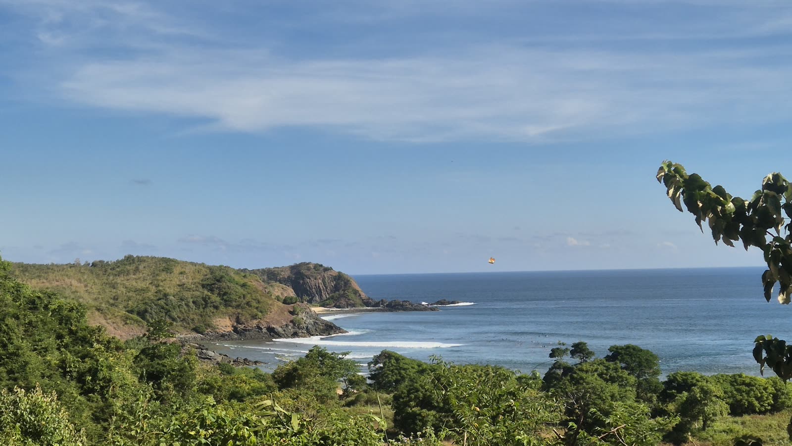 Panorama of Mawi Beach, South Lombok