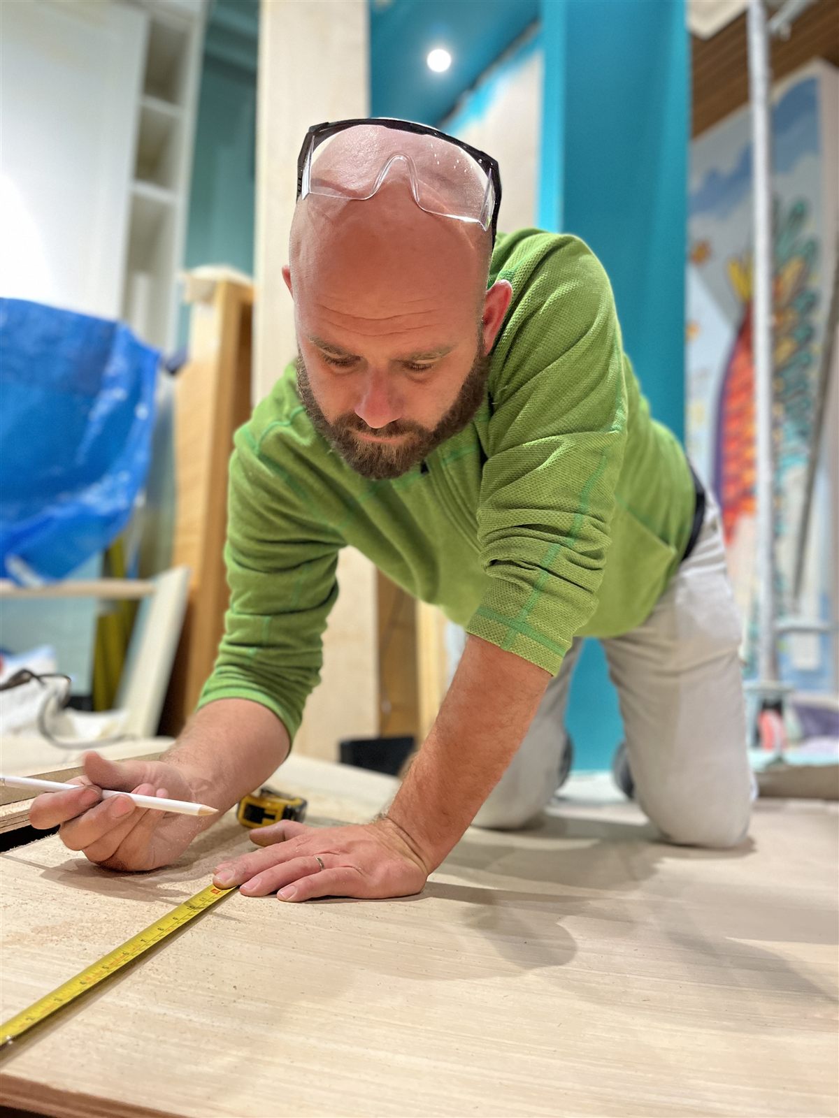 Building one of our stores by hand